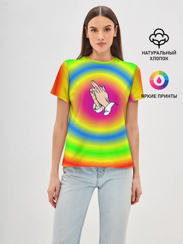 Женская базовая футболка с принтом «bright print»