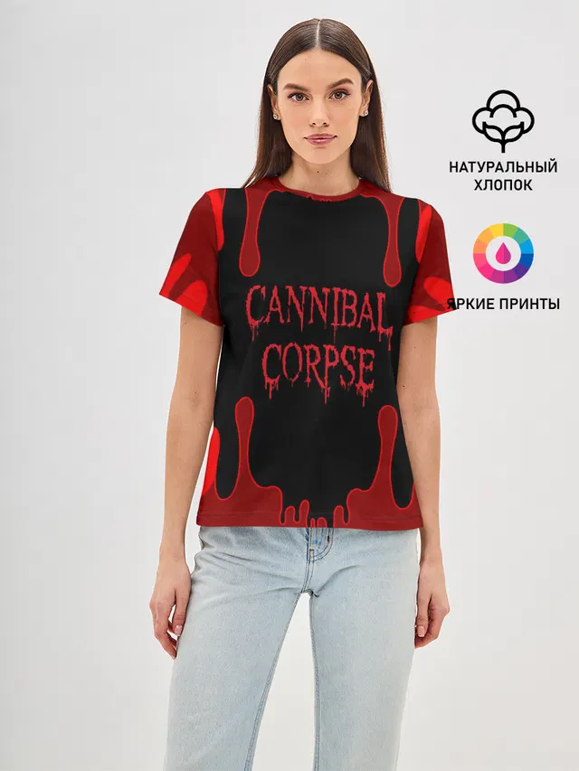 Женская базовая футболка с принтом «Cannibal Corpse»