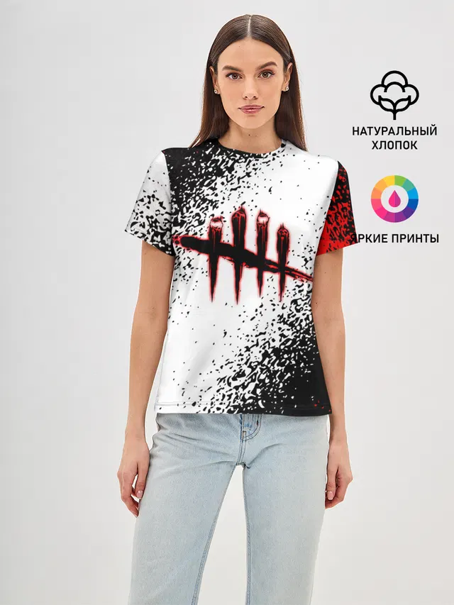 Женская базовая футболка с принтом «splatter»