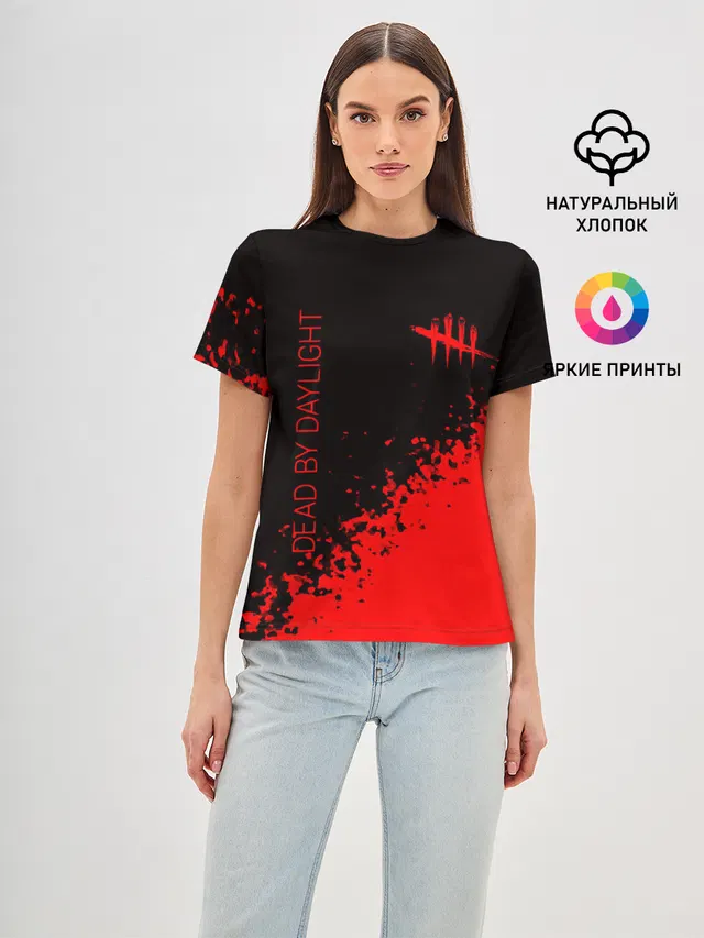 Женская базовая футболка с принтом «Splatter texture»