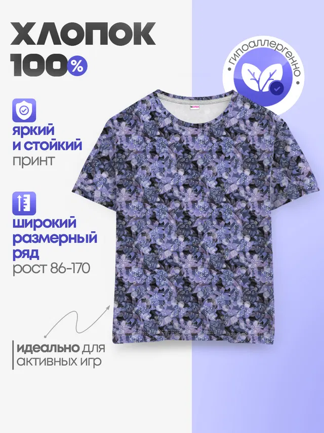 Сине-фиолетовый цветочный узор