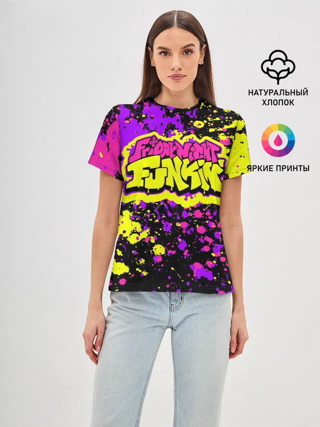 Женская базовая футболка с принтом «Friday Night Funkin»