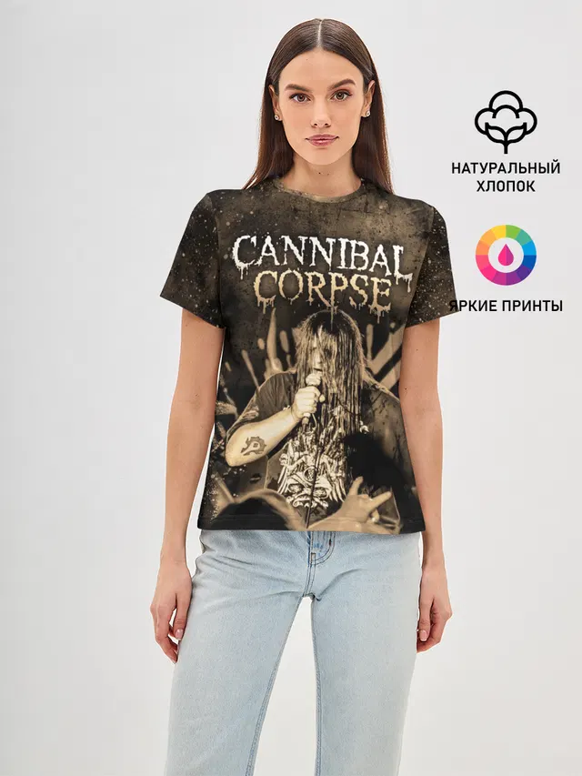 Женская базовая футболка с принтом «Cannibal Corpse»