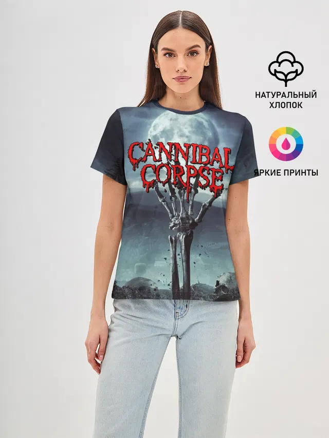Женская базовая футболка с принтом «cemetery»