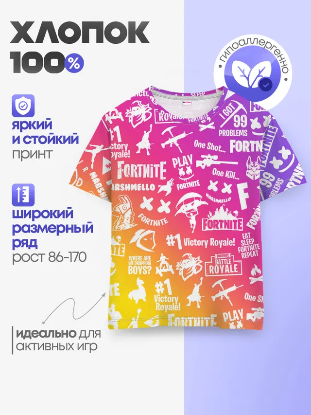 Детская базовая футболка с принтом «Фортнайт — FORTNITE PARTY EVENT»