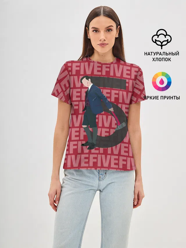 Женская базовая футболка с принтом «Five Five Five»