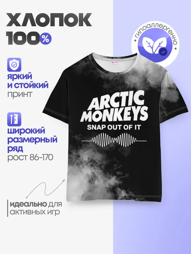 Детская базовая футболка с принтом «Arctic Monkeys»