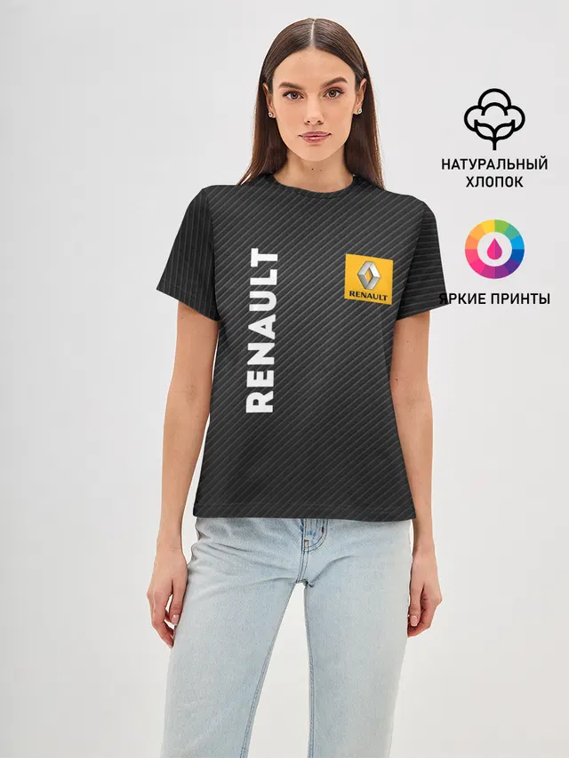 Женская базовая футболка с принтом «Renault logo»