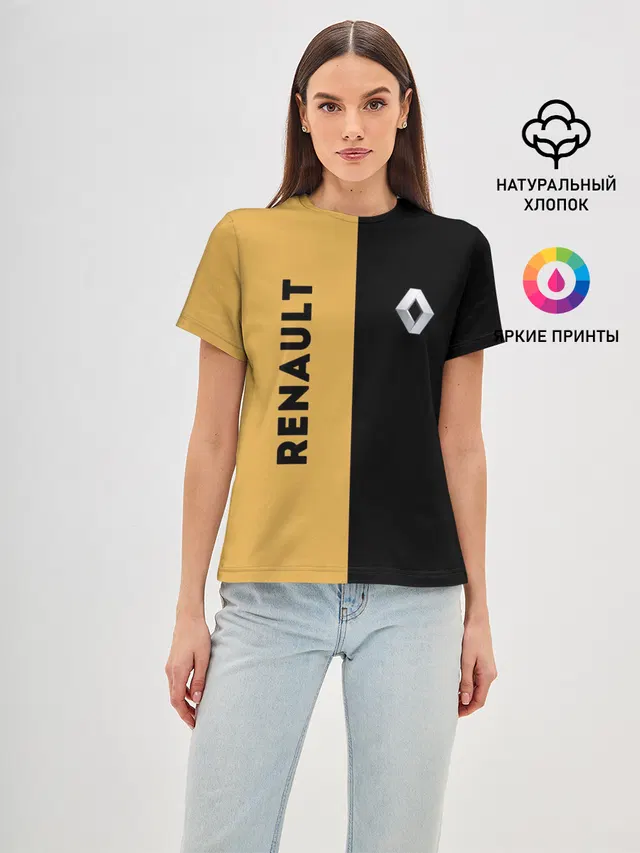 Женская базовая футболка с принтом «Renault — Passion for life»