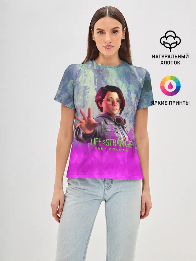 Женская базовая футболка с принтом «Alex Chen — Life is Strange True Colors»
