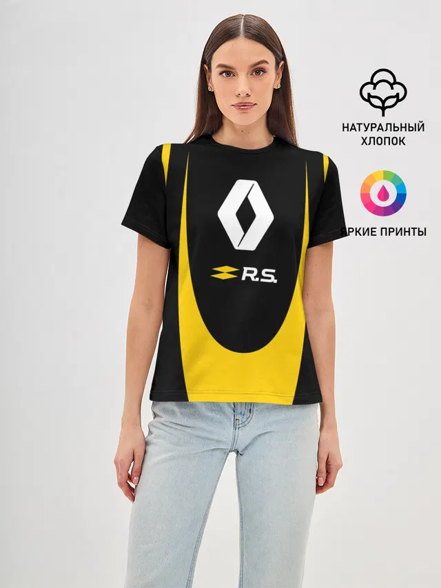 Женская базовая футболка с принтом «Renault Sport»