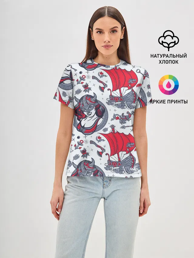 Корабли и девушка викинг