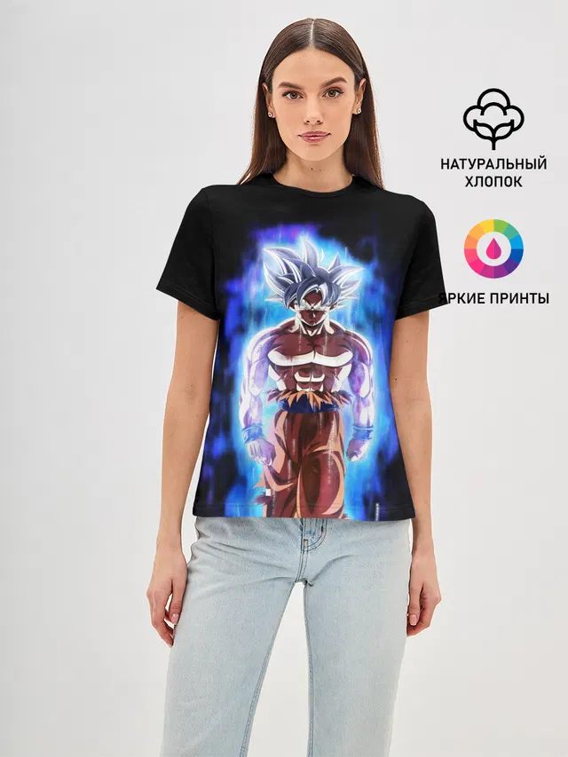 Женская базовая футболка с принтом «Dragon ball — КОГУ — СИМВОЛ НА СПИНЕ»