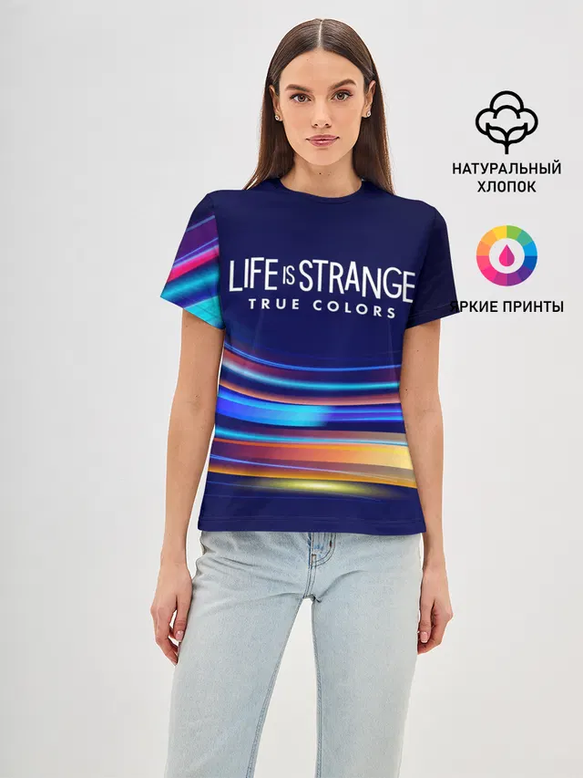 Женская базовая футболка с принтом «True Colors — Life is Strange: True Colors»