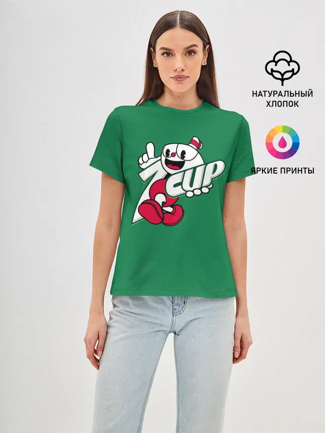 Женская базовая футболка с принтом «7Cup»