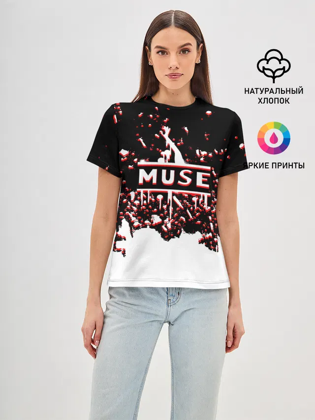 Женская базовая футболка с принтом «Muse»
