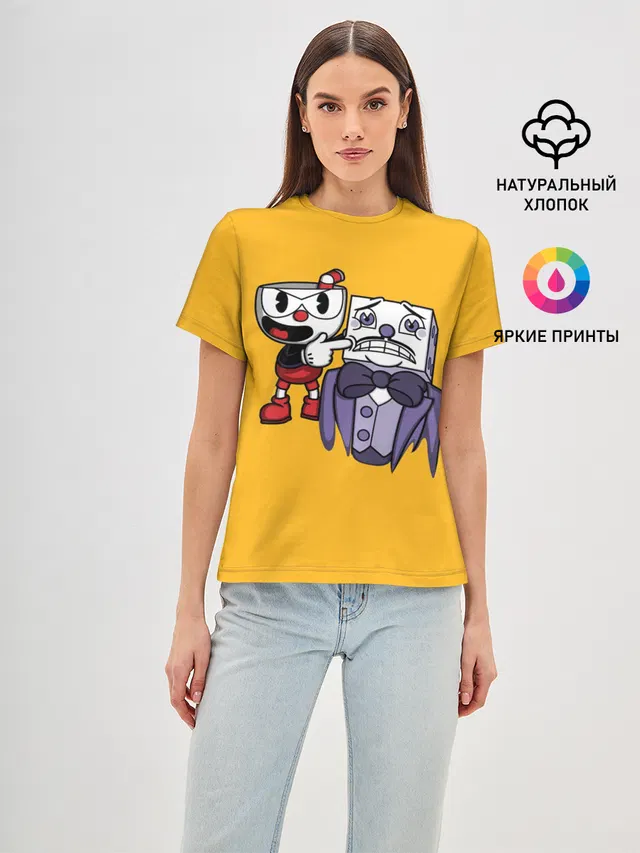 Женская базовая футболка с принтом «Cuphead (game)»