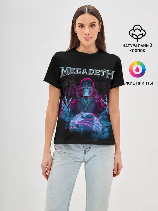 Женская базовая футболка с принтом «Megadeth»