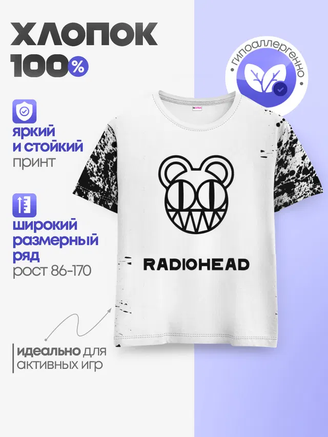 Детская базовая футболка с принтом «Radiohead»