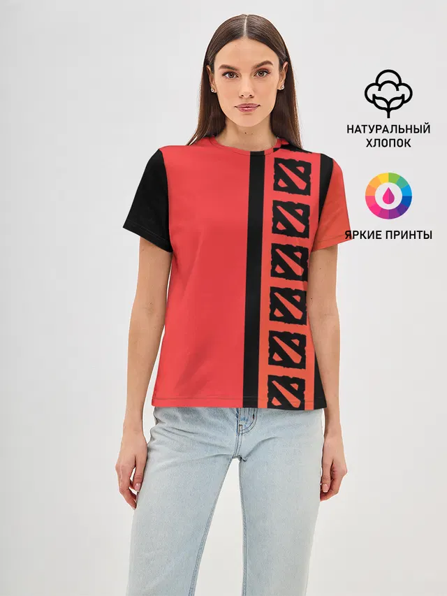 Женская базовая футболка с принтом «Two-tone design»