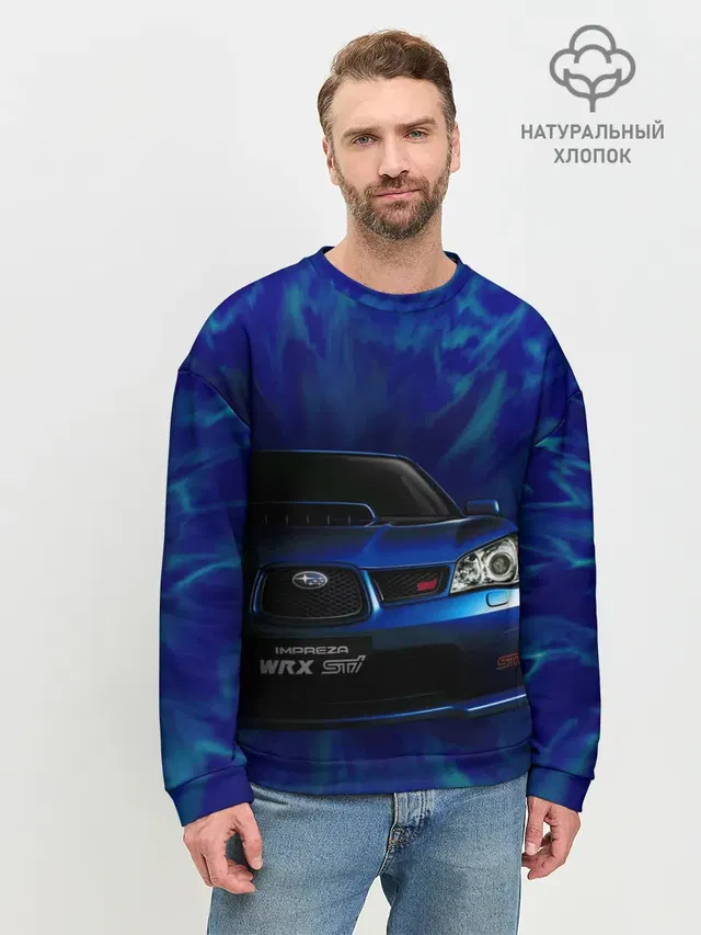Мужской свитшот базовый с принтом «Subaru»