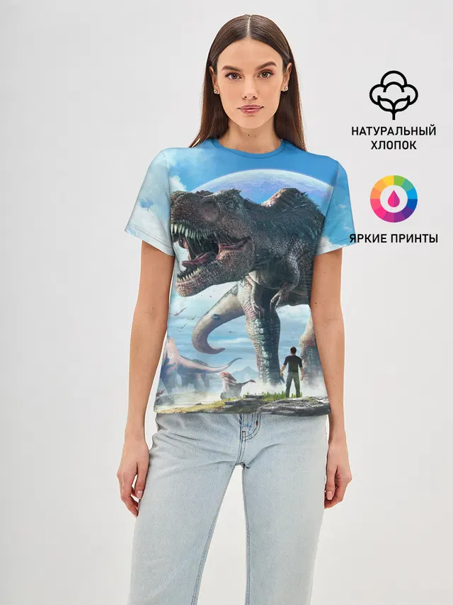 Женская базовая футболка с принтом «Brachiosaurus»