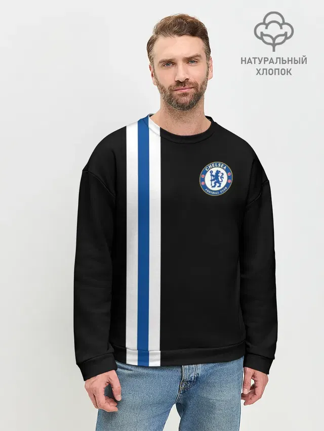 Мужской свитшот базовый с принтом «Chelsea — Line Сollection 2»