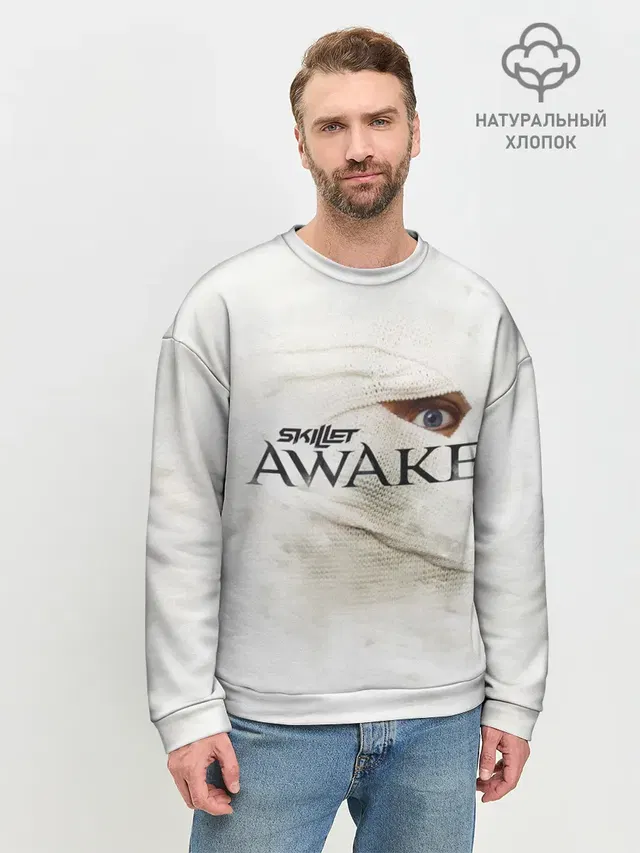 Мужской свитшот базовый с принтом «Awake»