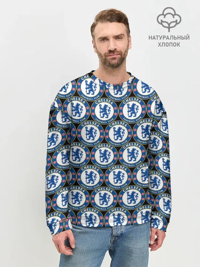 Мужской свитшот базовый с принтом «Chelsea Football Club»
