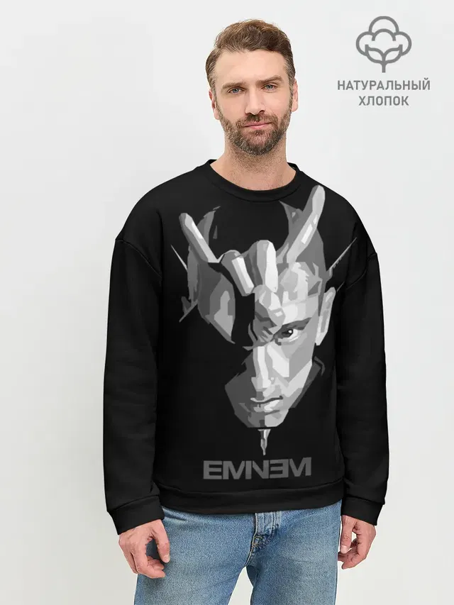 Мужской свитшот базовый с принтом «Eminem»