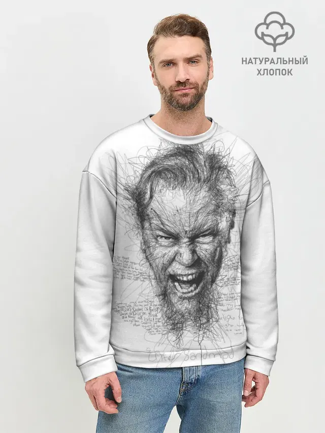 Мужской свитшот базовый с принтом «Metallica — Metallica James Alan Hatfield»