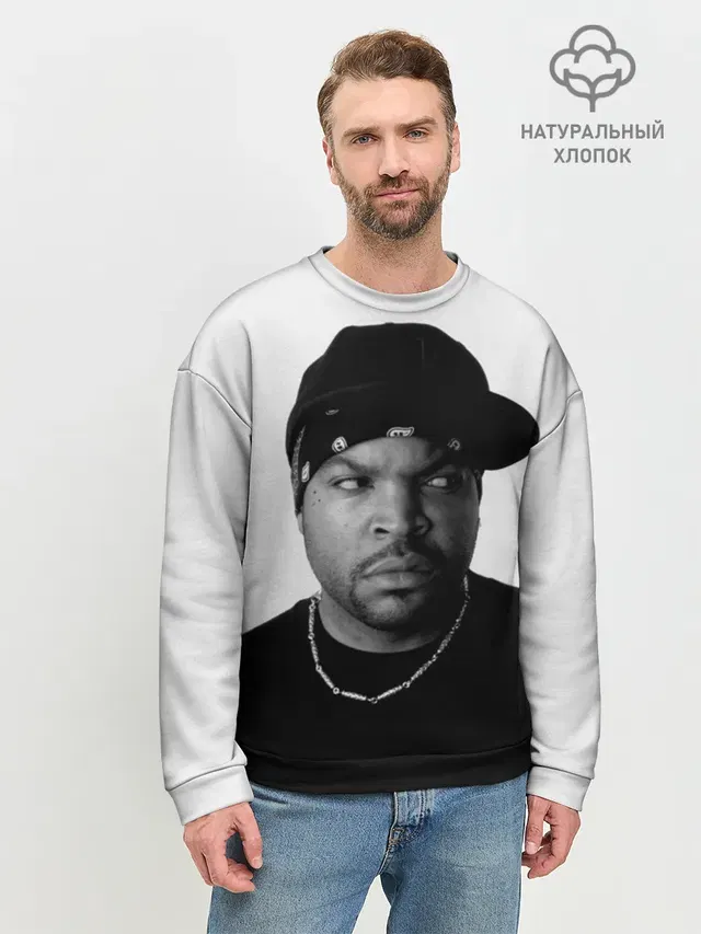 Мужской свитшот базовый с принтом «Ice Cube»