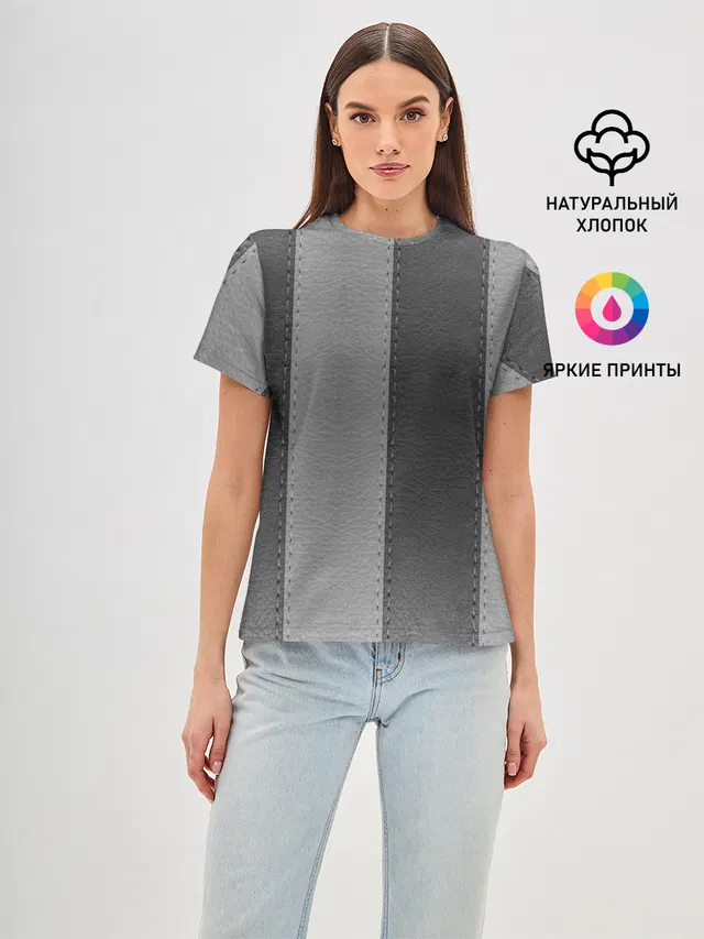 Женская базовая футболка с принтом «Текстуры — Skin Stripes»