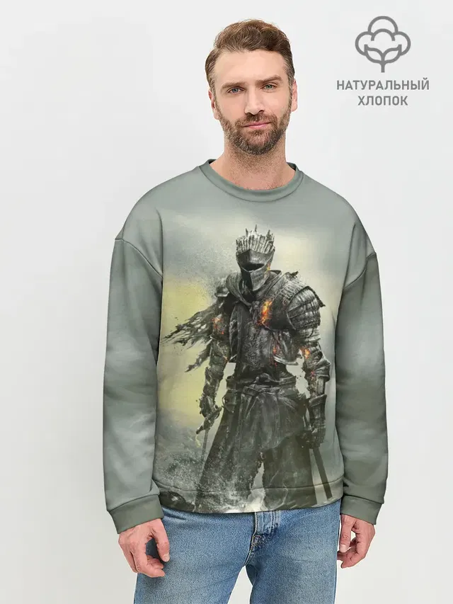 Мужской свитшот базовый с принтом «Dark Souls»