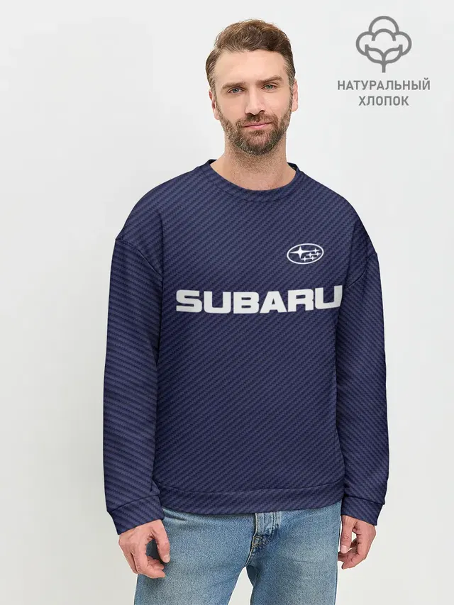 Мужской свитшот базовый с принтом «Subaru Carbon»
