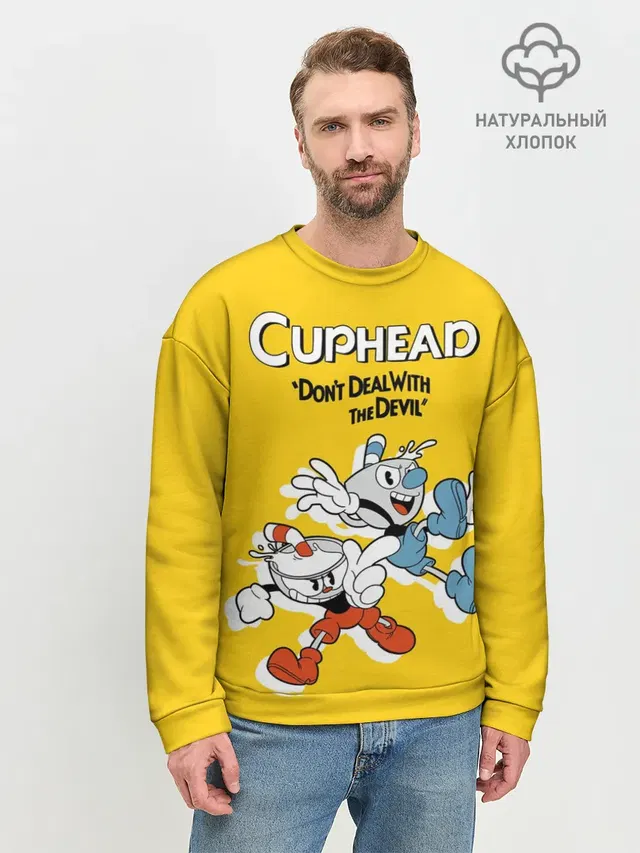 Мужской свитшот базовый с принтом «Mugman»