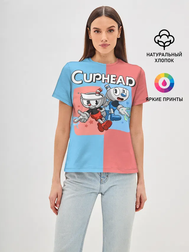 Женская базовая футболка с принтом «Caphead»