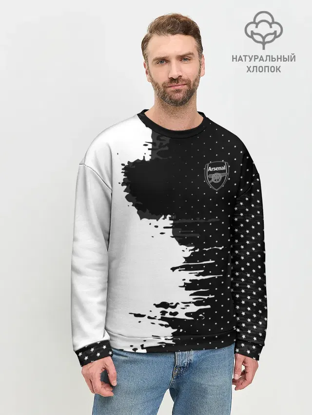 Мужской свитшот базовый с принтом «Арсенал — Arsenal uniform black 2018»