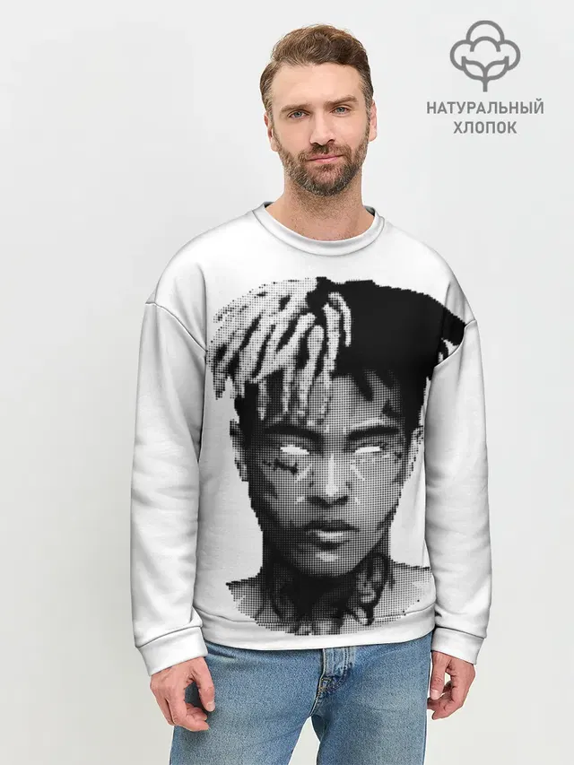 Мужской свитшот базовый с принтом «Зарубежные — TENTACION»