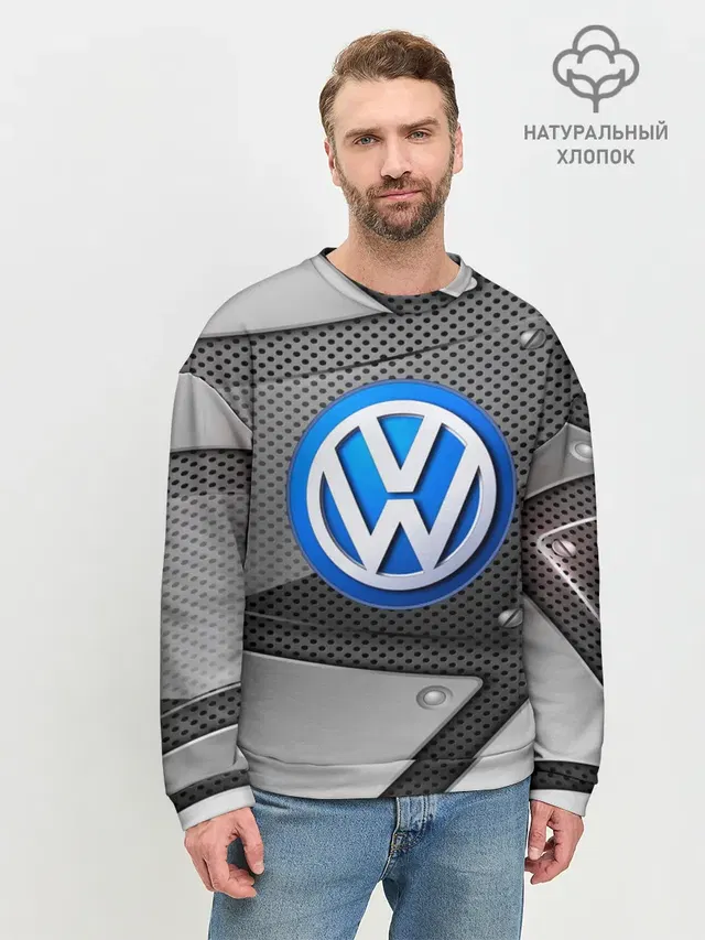 Мужской свитшот базовый с принтом «Volkswagen — Volkswagen metalic 2018»