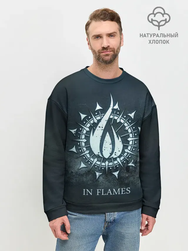 Мужской свитшот базовый с принтом «In Flames»