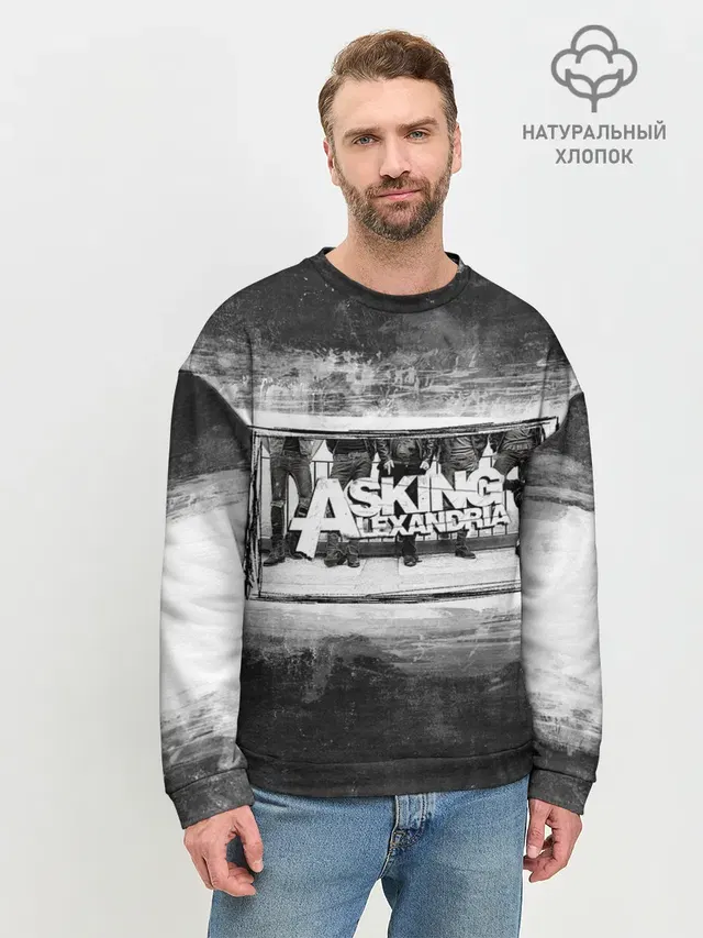 Мужской свитшот базовый с принтом «Asking Alexandria»