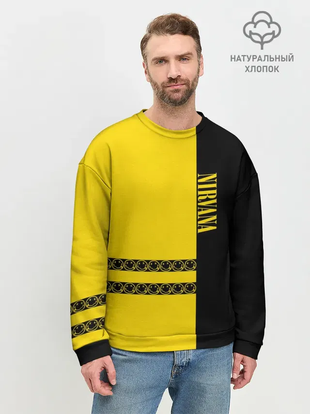 Мужской свитшот базовый с принтом «Nirvana Logo»