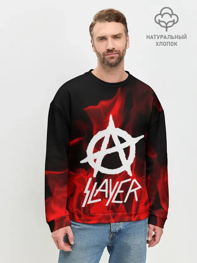 Мужской свитшот базовый с принтом «Slayer»