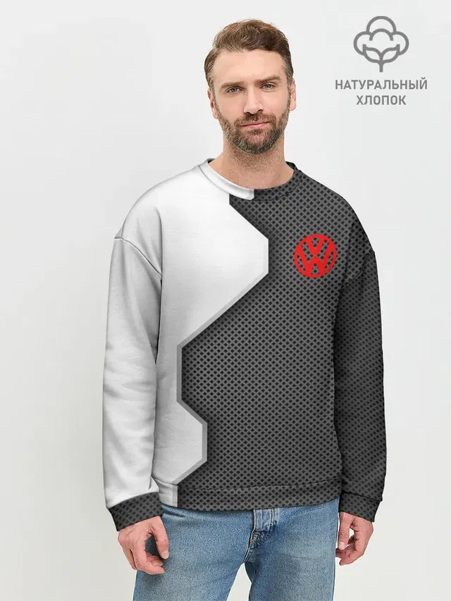 Мужской свитшот базовый с принтом «Volkswagen — Volkswagen sport uniform auto»