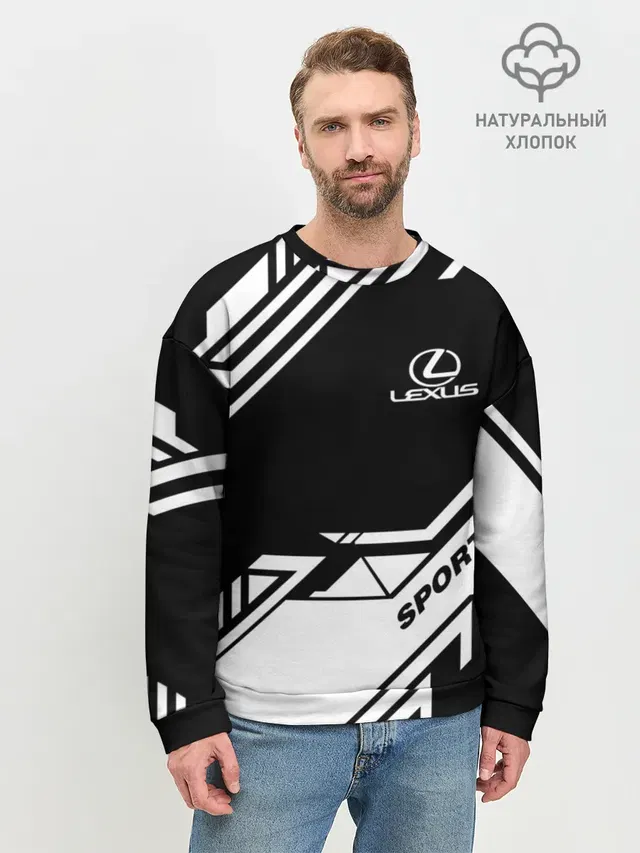 Мужской свитшот базовый с принтом «Lexus — LEXUS SPORT»