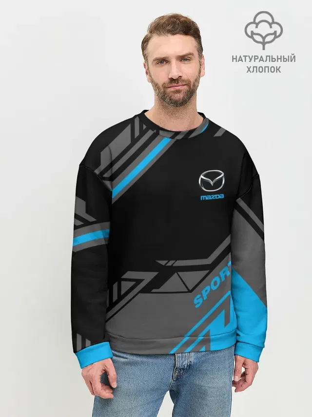 Мужской свитшот базовый с принтом «Mazda — MAZDA SPORT»