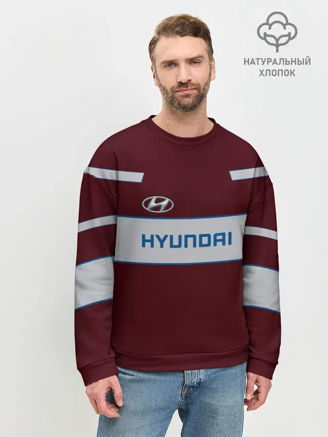 Мужской свитшот базовый с принтом «Hyundai»