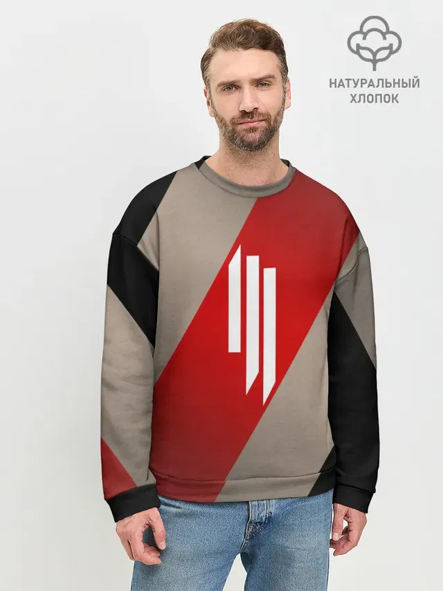 Мужской свитшот базовый с принтом «Skrillex»