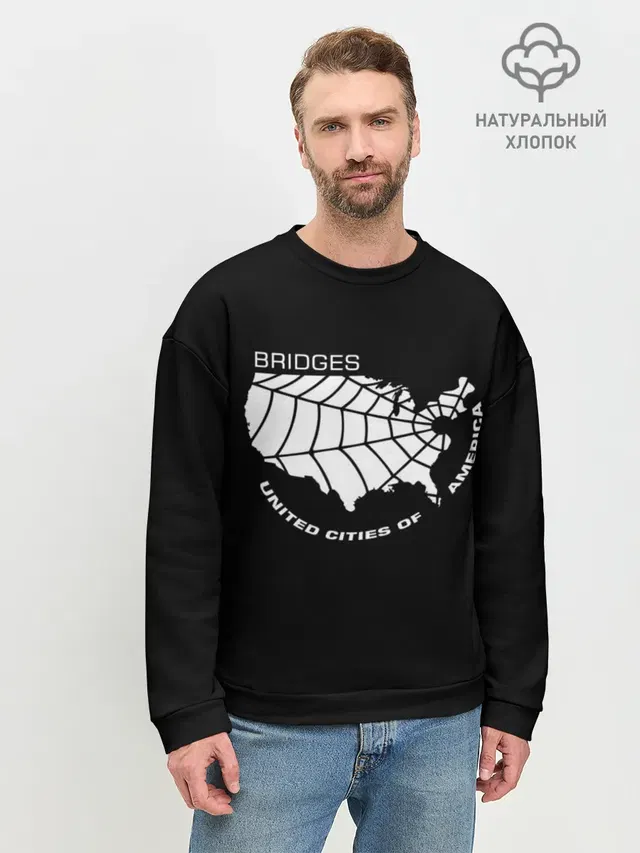 Мужской свитшот базовый с принтом «Bridges UCA»